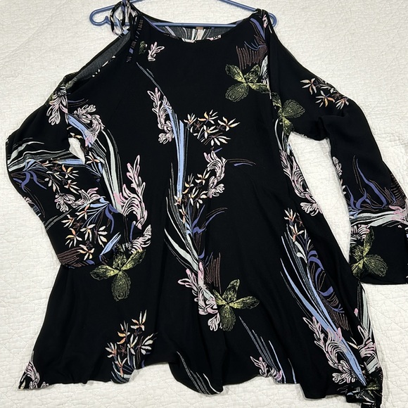 Free People Clear Skies Cold Shoulder Printed Tunic Dress - Picture 11 of 11